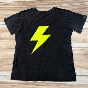 NWT MAP Black Graphic T-Shirt with Neon Accents BE BOLT ⚡️